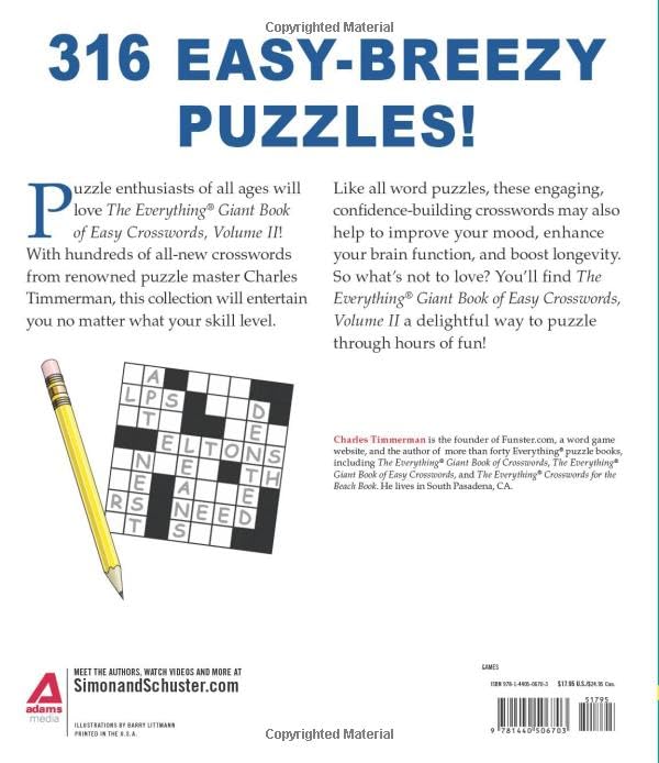 The Everything Giant Book of Easy Crosswords, Volume II: More than 300 quick and easy crosswords (Everything Series)