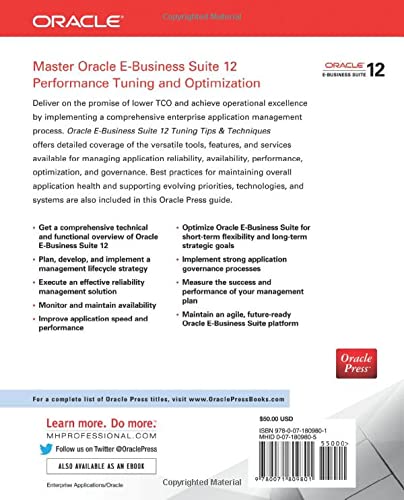 Oracle E-Business Suite 12 Tuning Tips & Techniques: Manage & Optimize for World-Class Effectiveness, Efficiency, and Success (Public Administration and Public Policy)