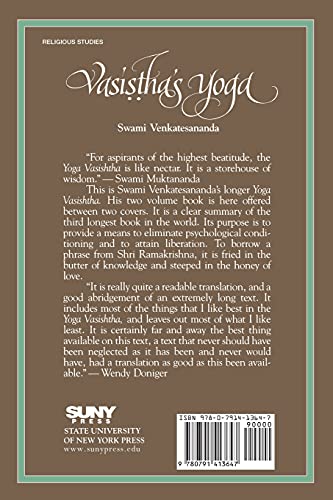 Vasiha's Yoga (Special Paper; 27) by Venkatesananda, Swami