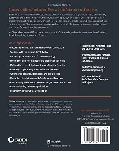 Mastering VBA for Microsoft Office 2016