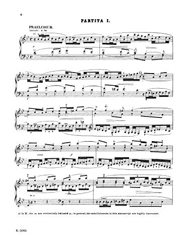 Partita No. 1 in B-flat Major (Kalmus Edition)