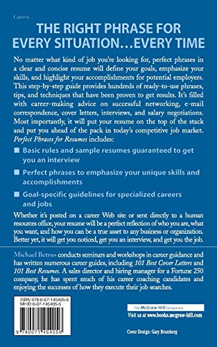 Perfect Phrases for Resumes (Perfect Phrases Series)