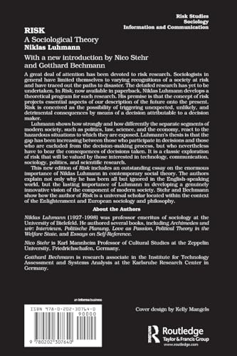Risk: A Sociological Theory (Communication and Social Order)