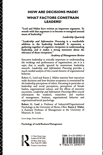 Leadership and Information Processing: Linking Perceptions and Performance (People and Organizations)