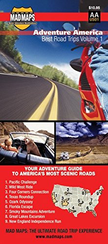 MAD Maps - Rides of a Lifetime Road Trips Map - Adventure America - AAUS01