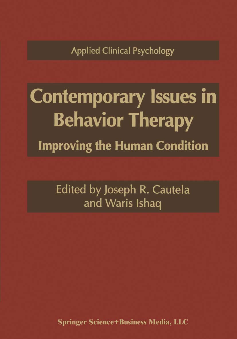 Contemporary Issues in Behavior Therapy: Improving the Human Condition (NATO Science Series B:)