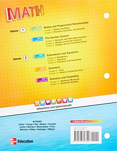 Glencoe Math, Course 1, Student Edition, Volume 2 (MATH APPLIC & CONN CRSE)