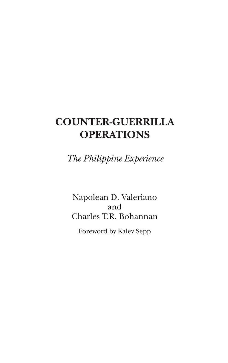 Counter-Guerrilla Operations: The Philippine Experience (PSI Classics of the Counterinsurgency Era)