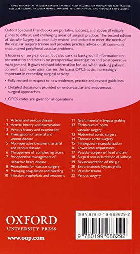 Vascular Surgery (Oxford Specialist Handbooks in Surgery)