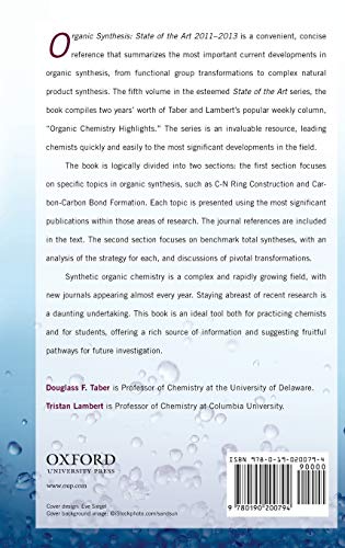 Organic Synthesis: State of the Art 2011-2013