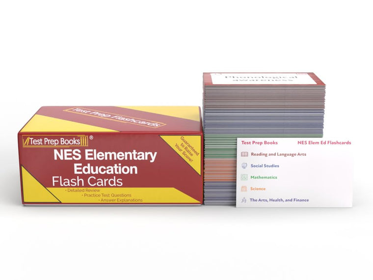 NES Elementary Education Study Cards: NES Elementary Education Subtest 1 and 2 Test Prep and Practice Test Questions [Full Color Cards]