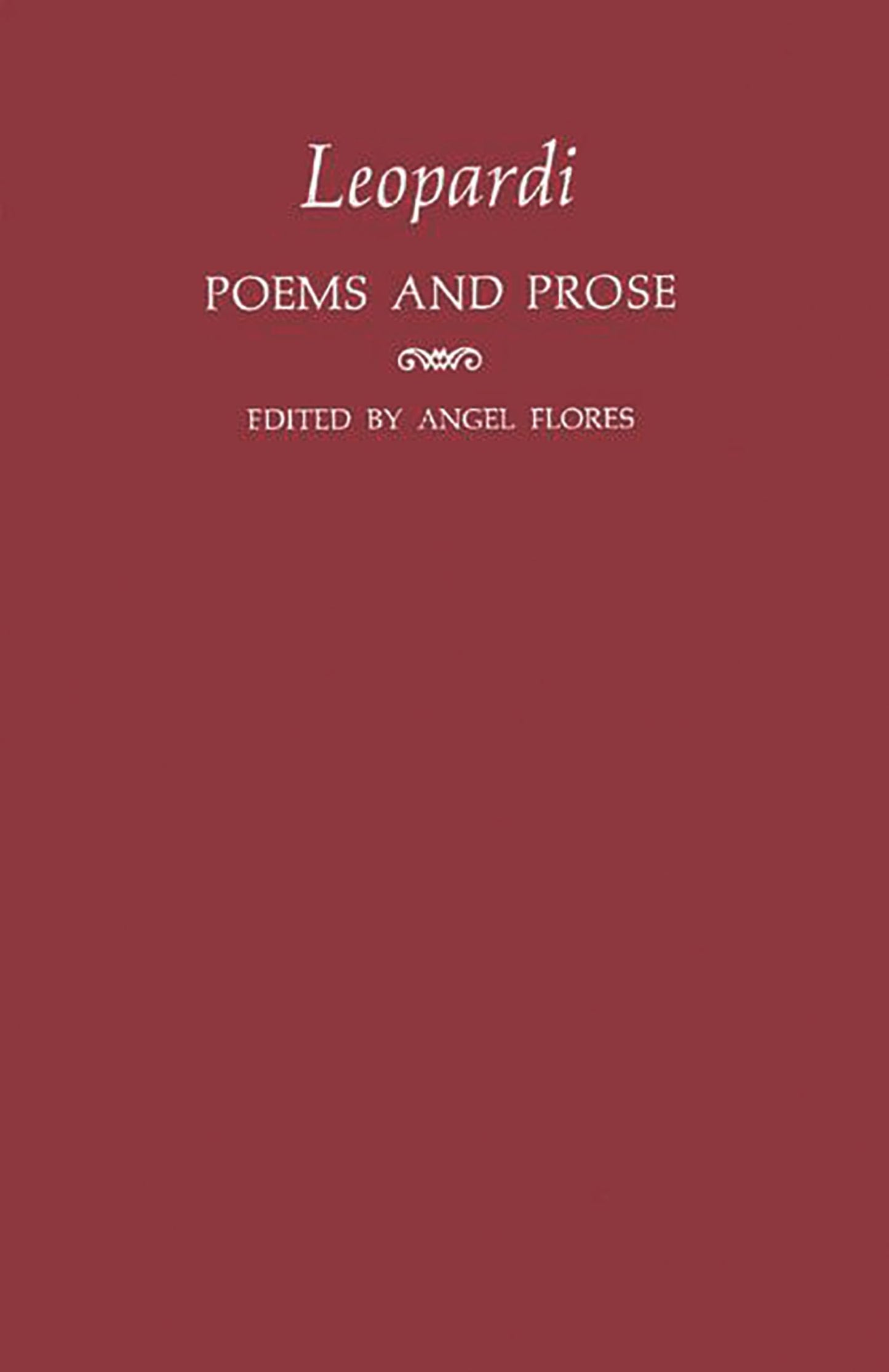 Leopardi: Poems and Prose