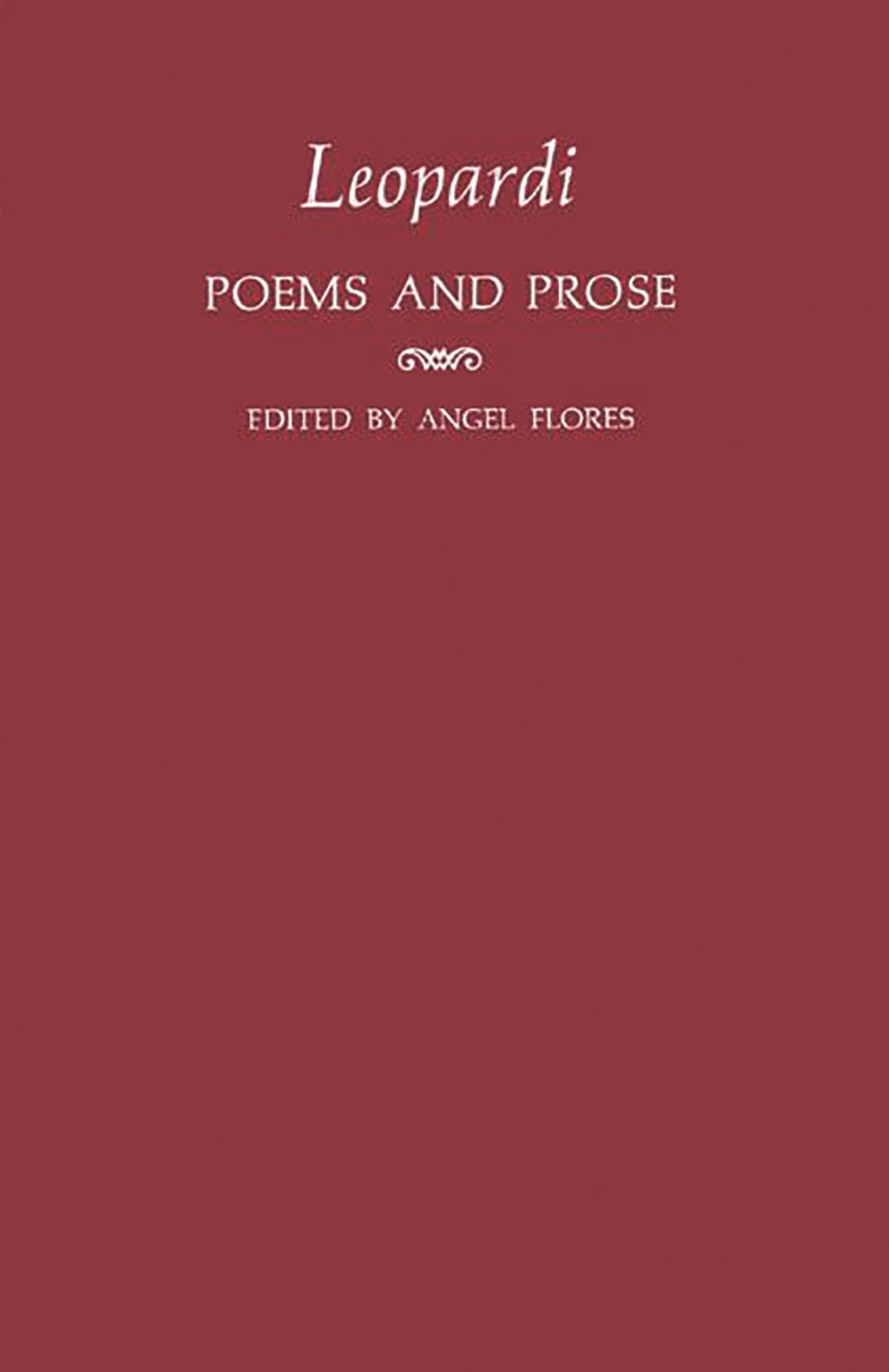 Leopardi: Poems and Prose