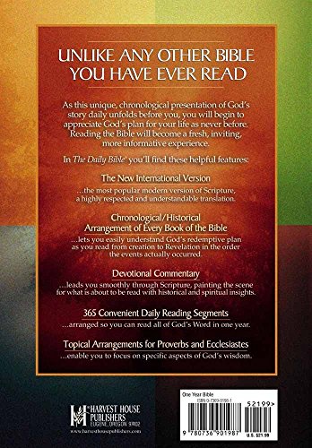 The Daily Bible: New International Version: With Devotional Insights to Guide You Through God's Word — back cover