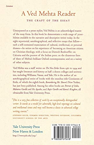 A Ved Mehta Reader: The Craft of the Essay