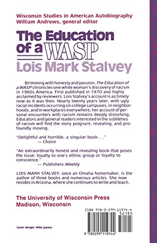 The Education of a WASP (Wisconsin Studies in American Autobiography)