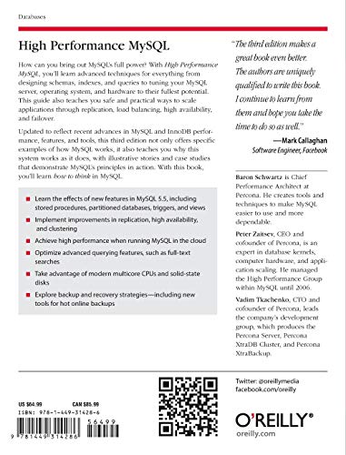 High Performance MySQL: Optimization, Backups, and Replication