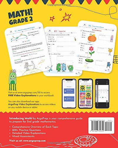Introducing MATH! Grade 2 by ArgoPrep: 600+ Practice Questions + Comprehensive Overview of Each Topic + Detailed Video Explanations Included | 2nd ... (Introducing MATH! Series by ArgoPrep)