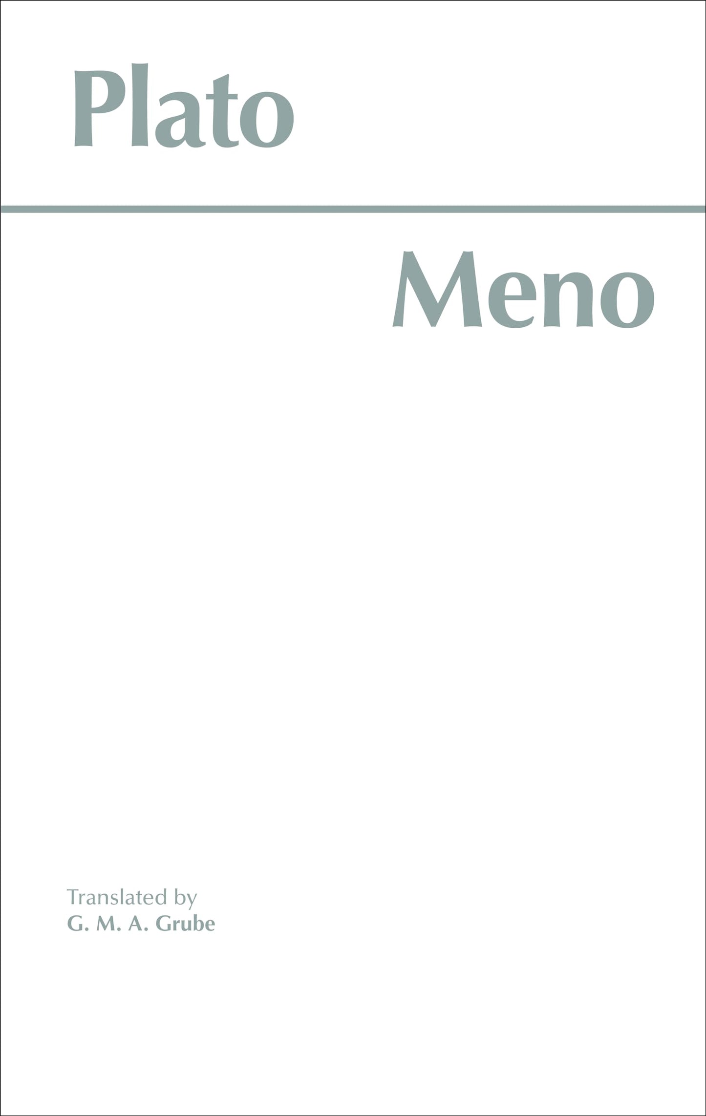 Meno (Hackett Classics)
