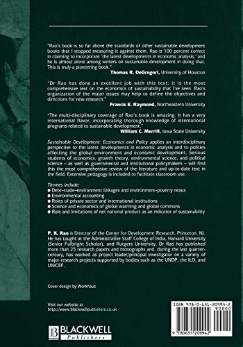 Sustainable Development : Economics and Policy