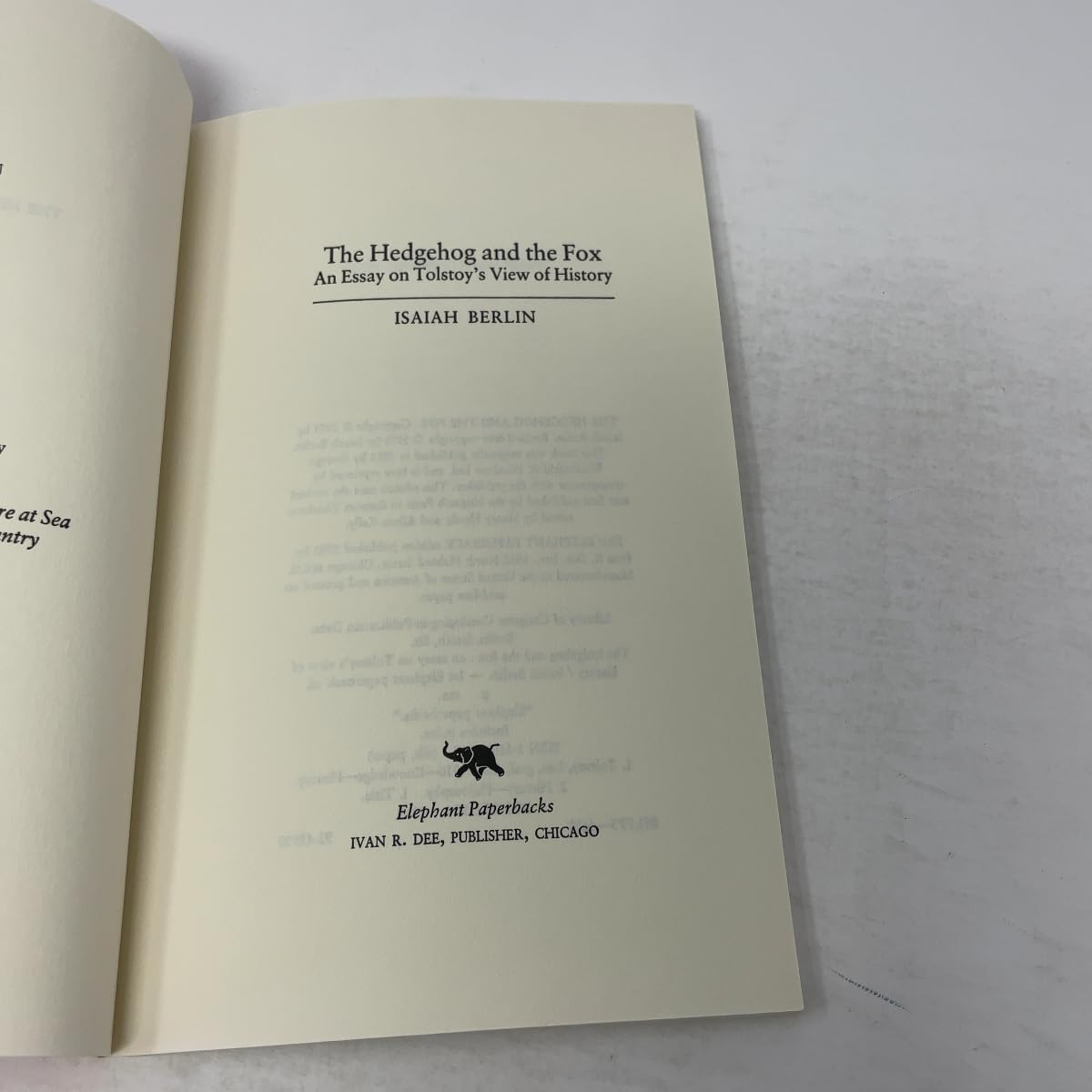 The Hedgehog and the Fox: An Essay on Tolstoy's View of History