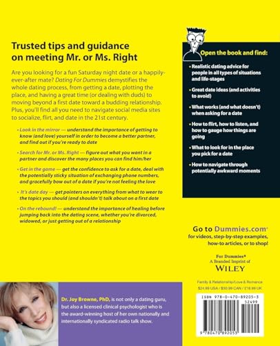Dating For Dummies by Browne, Joy
