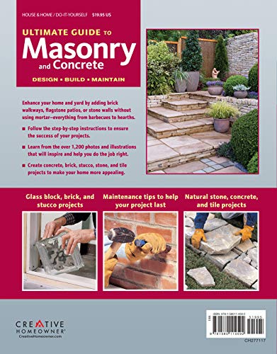 Ultimate Guide: Masonry and Concrete, 3rd Edition: Design, Build, Maintain (Creative Homeowner) 60 Projects & Over 1,200 Photos for Concrete, Block, Brick, Stone, Tile, and Stucco