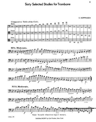 O2895 - Sixty Selected Studies for Trombone, Book 1
