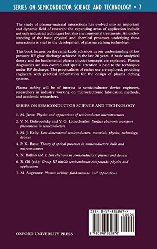 Plasma Etching: Fundamentals and Applications (Series on Semiconductor Science and Technology)