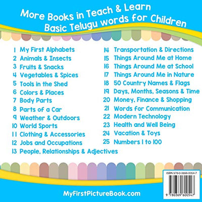 My First Telugu Alphabets Picture Book with English Translations: Bilingual Early Learning & Easy Teaching Telugu Books for Kids (Teach & Learn Basic Telugu words for Children)