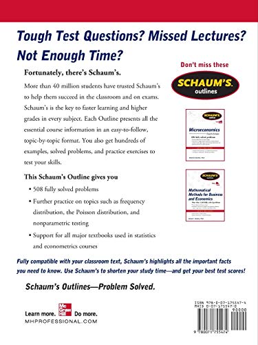 Schaum's Outline of Statistics and Econometrics, Second Edition (Schaum's Outlines)