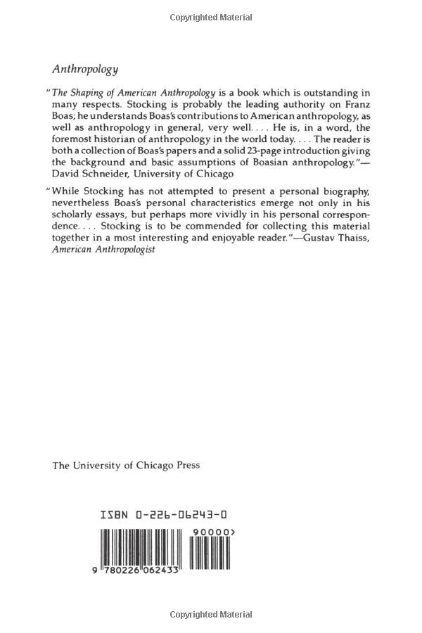 A Franz Boas Reader: The Shaping of American Anthropology, 1883-1911 (Midway Reprints)
