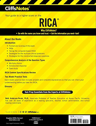 CliffsNotes RICA: Third Edition, Revised (CliffsNotes Test Prep)
