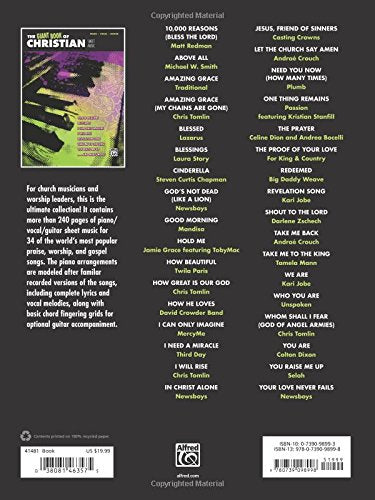 The Giant Book of Christian Sheet Music: Piano/Vocal/Guitar (The Giant Book of Sheet Music) — back cover