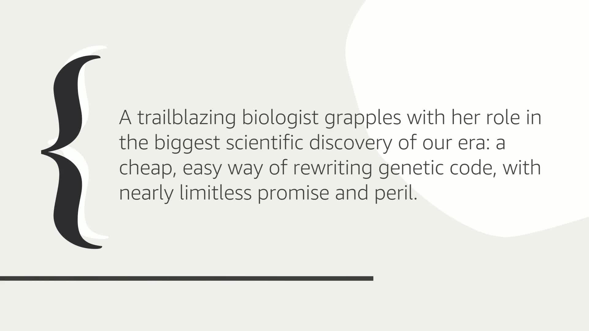 A Crack In Creation: A Nobel Prize Winner's Insight into the Future of Genetic Engineering