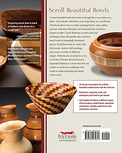 Scroll Saw Wooden Bowls, Revised & Expanded Edition: 30 Useful & Surprisingly Easy-to-Make Projects (Fox Chapel Publishing) Create Round, Wavy, & Rectangular Vessels with Scrolling, No Lathe Necessary