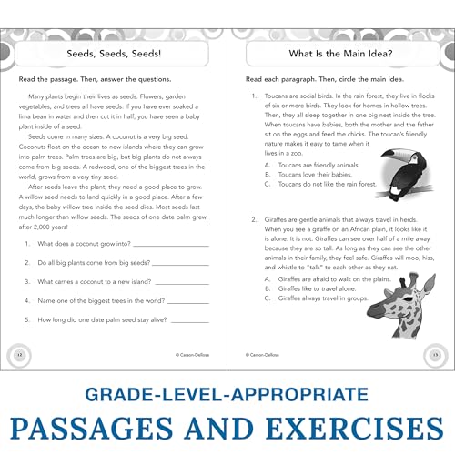 Carson Dellosa Skill Builders Reading Comprehension 3rd Grade Workbook, Fiction and Nonfiction Passages, Vocabulary Word Search, and More, Classroom or Homeschool Curriculum
