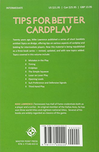 Tips on Cardplay - Mike Lawrence Bridge Tips — back cover