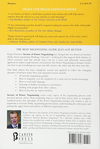 Secrets of Power Negotiating,15th Anniversary Edition: Inside Secrets from a Master Negotiator
