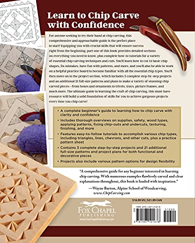 Chip Carving Starter Guide: Learn to Chip Carve with 24 Skill-Building Projects (Fox Chapel Publishing) Beginner-Friendly Step-by-Step with Full-Size Patterns that Start Simply, then Slowly Progress