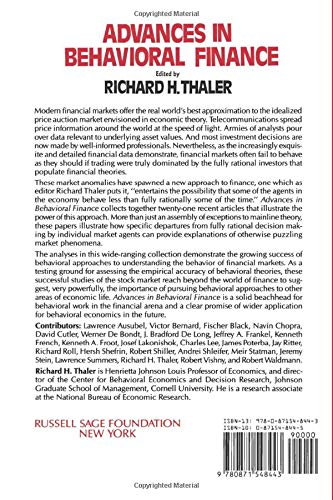 Advances in Behavioral Finance (Volume 1) (The Roundtable series in behavioral economics)