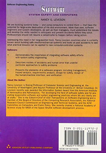 Safeware: System Safety and Computers by Nancy G. Leveson