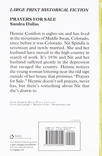Prayers for Sale (Wheeler Large Print Book Series) — back cover