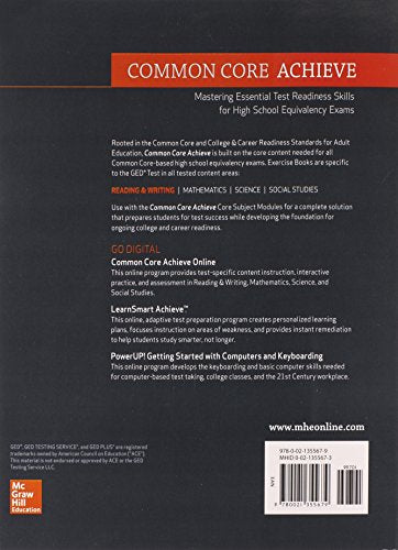 Common Core Achieve, GED Exercise Book Reading And Writing (BASICS & ACHIEVE)