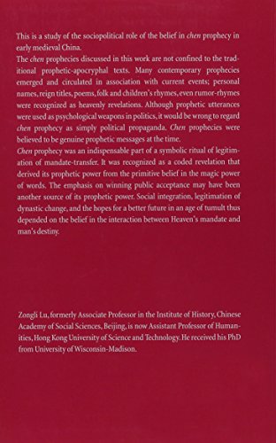 Power of the Words: Chen Prophecy in Chinese Politics, Ad 265-618