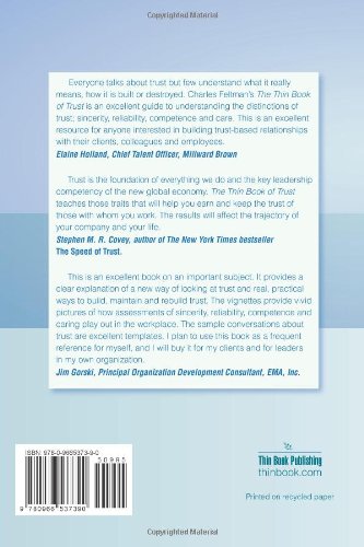 The Thin Book of Trust; An Essential Primer for Building Trust at Work