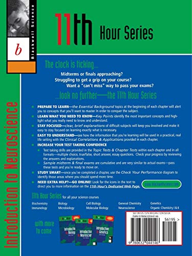 11th Hour: Introduction to Neuroscience — back cover