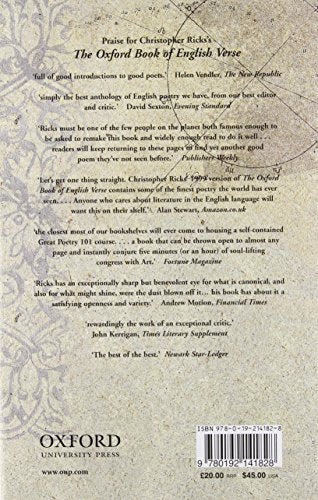 The Oxford Book of English Verse by Ricks, Christopher