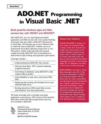 ADO.NET Programming in Visual Basic .NET (2nd Edition) — back cover