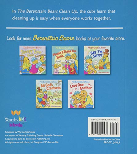 The Berenstain Bears Clean Up — back cover
